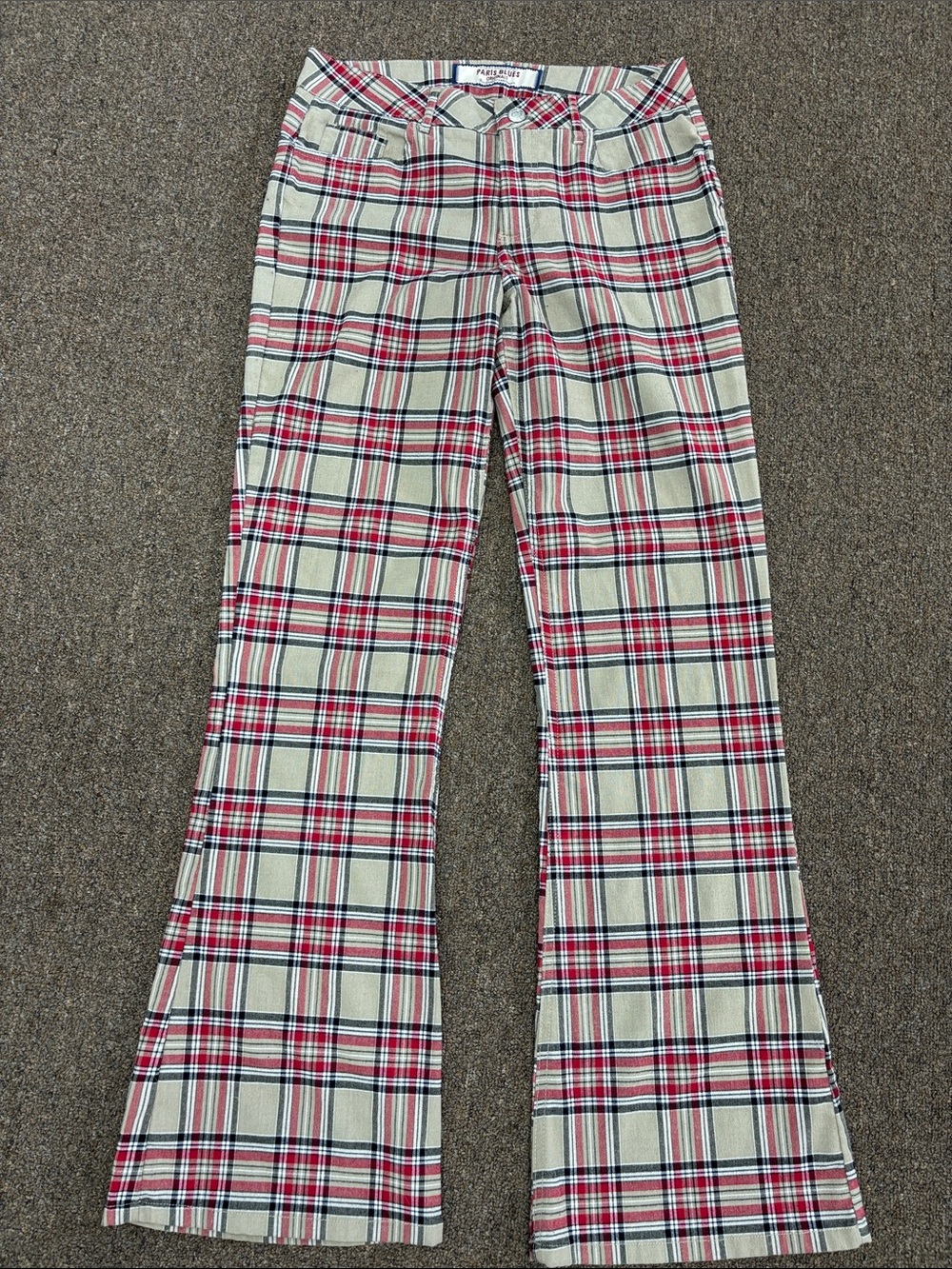 Paris Blues Red and tan Plaid bell bottoms